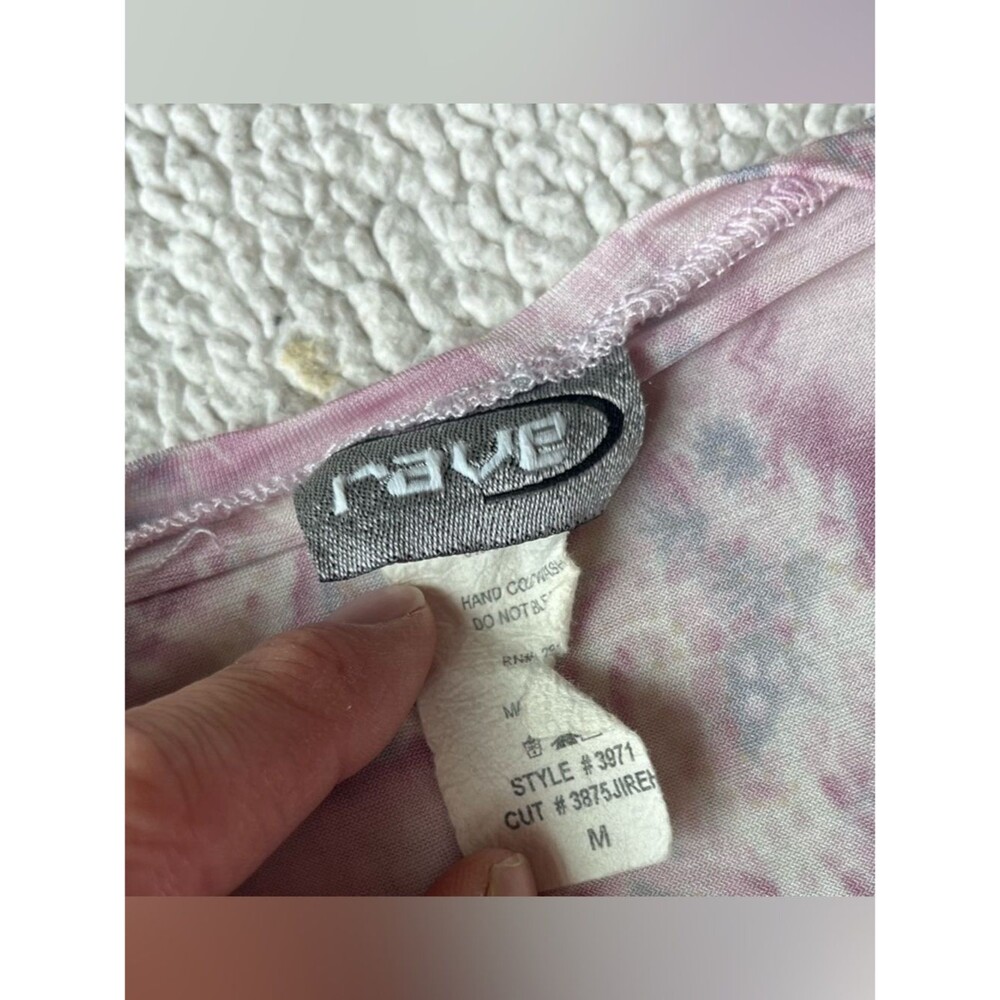 Vintage 90's Rave Pastel Pink Paisley Bell Sleeve Top Blouse Womens Medium - Picture 4 of 9